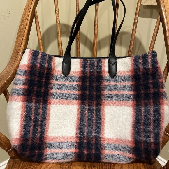 Urban Outfitters Wool Everyday Tote Bag Plaid - Picture 2 of 6